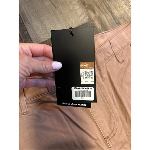 Harley Davidson Pink Brown Utility Jeans Men’s 36 x 34 Rose Khaki Denim NEW - Picture 5 of 11